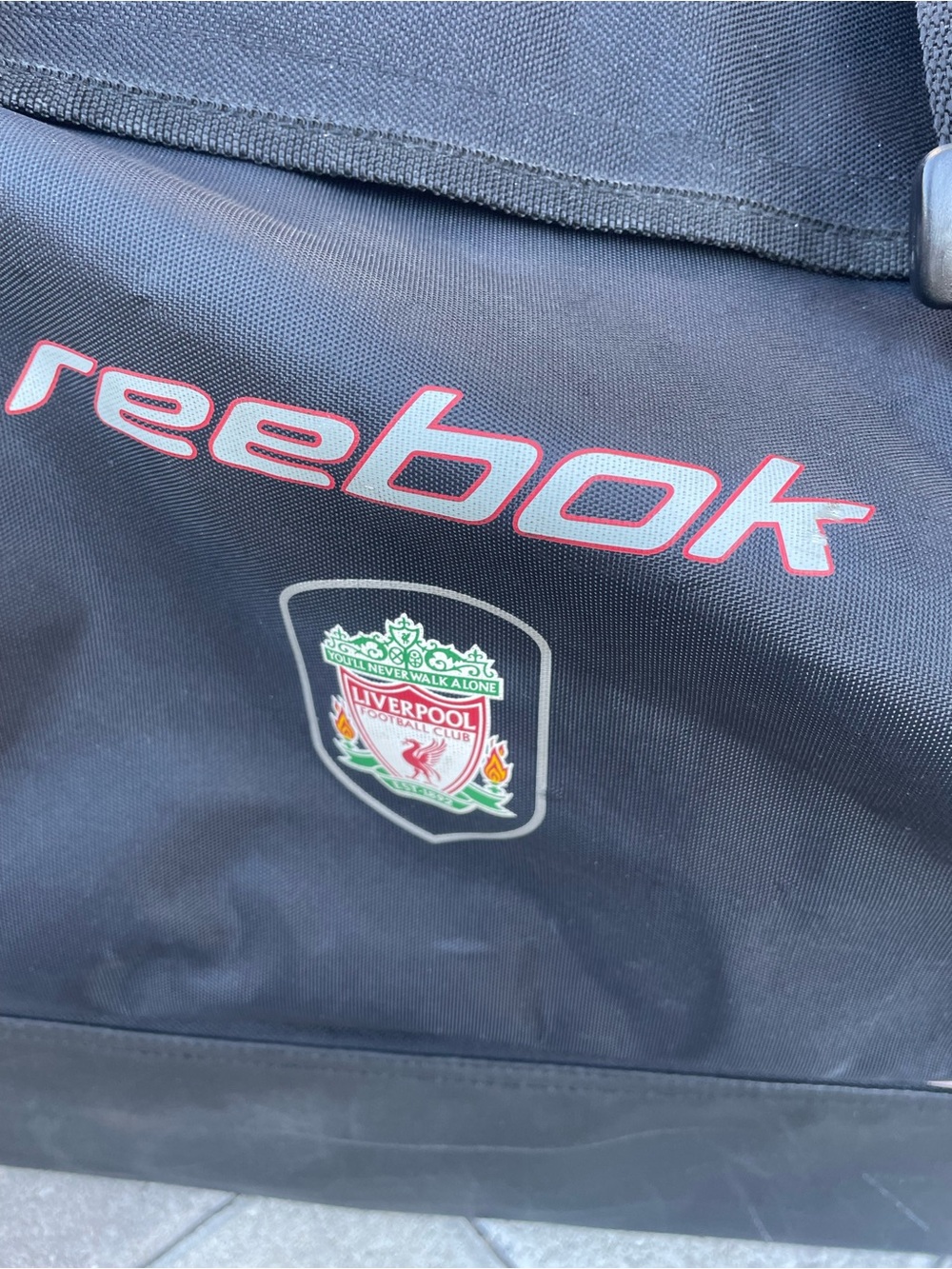 Reebok Black Duffel with Red Logo and Liverpool Crest